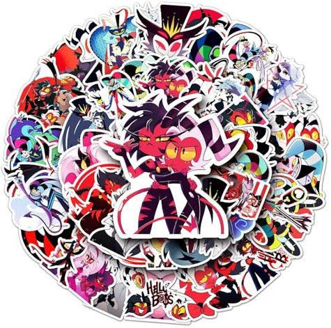 Helluva Boss - 50 calcomanías de película de anime de dibujos animados, calcomanías impermeables de vinilo de graffiti para monopatín, laptop, guitarra, equipaje, monopatín, adolescentes