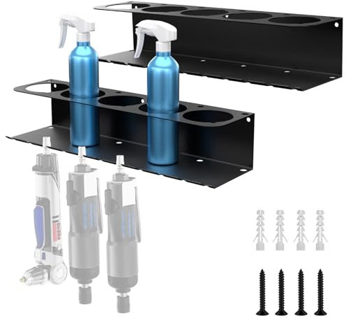 Porta Bombolette Spray, 2 Pezzi supporto per bomboletta spray con 5 fori e 11 fessure, Porta lattine, supporto per cacciavite laterale per garage, officina