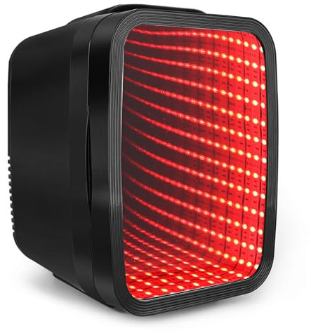 FANSEXPERT Mini Fridge, 4 Liter/6 Can Mini Fridge with Dimmable LED Light, AC/DC Portable Mini Fridge and Heater, Small Gaming Fridge for Bedroom, Office, Living Room