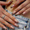 24PCS Long Coffin Fake Nails - French Tip with Leopard Print, Jelly Adhesive, Durable Press-On Nails for Women, Easy DIY Nail Art Set