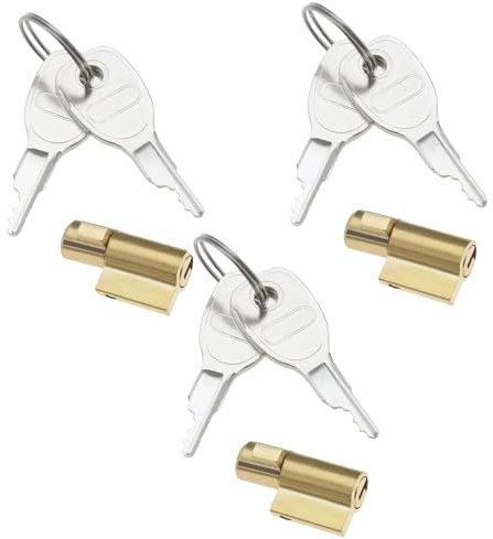 Lguaquanx 3 Pièces Cadenas Remorque avec 6 Clés, Verrouillage à Fiche, Verrou à Fiche pour Attelage Remorque, Antivol Remorque Clé Compatible avec Remorque pour Earth Daxara Maypole