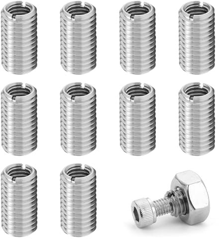 10 Stück Gewindeeinsatz,Einschraubmutter,Gewindehülsen,Helicoil m6,Edelstahl Gewindehülse,Gewindeeinsätze,Threaded Inserts Repair,Stehbolzen m8,Einschlagmuttern,Gewindereparatursatz (M8 auf M6 x 15mm)