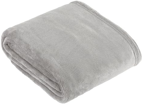 furn. Harrow Fleece Überwurf – seidig weiche leichte Flanelldecke für Bett oder Sofa (Grau – 140x180cm)