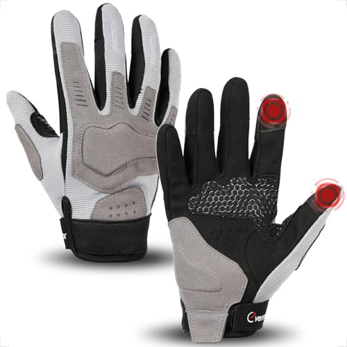 evermotor Guantes Moto Verano Hombre Mujer, Táctiles, Gris