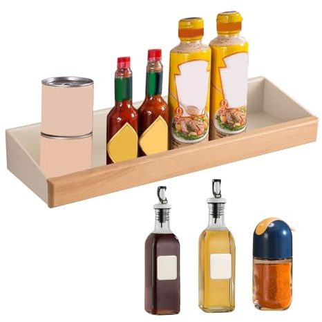 Wandregale aus Holz, 60 cm, schwebendes für die Küche, rustikal, Hakenhalter, dekoratives für Teller, Tassen, Utensilien, Zubehör