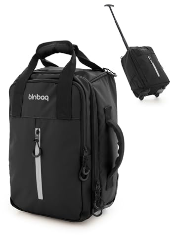 Hauptstadtkoffer Blnbag M7 - Underseat-Trolley 40×20×25 cm, wasserfestes Material, Handgepäck-Koffer Cabin Bag max 20L, leichte Flugzeug Tasche 2 Rollen, Laptopfach gepolstert, Schwarz