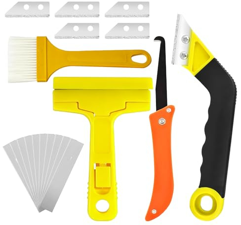 UYXiNONE 18pcs Grout Removal Tool with Upgraded Handle removal tool With Cleaning Brush Effortless Tile Grout Cleaner for Bathroom, Shower, Floor repair