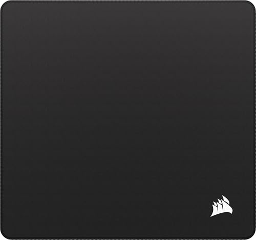 Corsair MM Anti-Fray Cloth Gaming Mouse Pad - Medium (320x300mm), Precision Micro-Woven Surface, Non-Slip Natural Rubber Base, Stitched Edges - Black