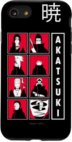 Hülle für iPhone SE (2020) / 7/8 Naruto Shippuden Akatsuki Group Character Grid Anime