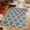 TAPISO Luxury Teppich Kurzflor Hellgrau Weiß Modern Marokkanisch Geometrisch Kleeblatt Gitter Rauten Muster Schlafzimmer Wohnzimmer ÖKOTEX 300 x 400 cm