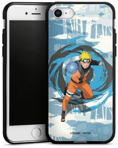 DeinDesign Silikon Hülle kompatibel mit Apple iPhone 8 Case schwarz Handyhülle Offizielles Lizenzprodukt Manga Naruto Shippuden