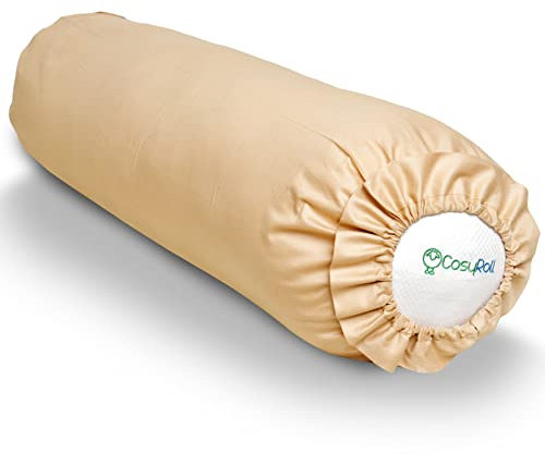 Original CosyRoll® Seitenschläfer- & Kuschelkissen | Sofort besser schlafen | 100% Baumwolle & Füllung aus Mikrofasern | 90cm x 30cm | Kissen mit Bezug Buttercup (Farbe: Hellbraun)
