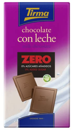 Tirma Zéro Sans Sucre Ajouté Barre de Chocolat au Lait 125g | Convient aux Diabétiques | Chocolat Sans Gluten | Collation Sans Sucres Ajoutés | Végétarien | Ingrédients Naturels