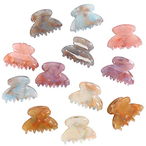 Molans 12 Pcs Small Hair Clips Mini Claw Jaw Clips Women Girls Thin Hair