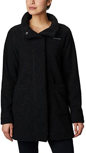Columbia Panorama Long Jacket Giacca in Pile, Nero, 1X Donna