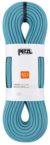PETZL Mambo Griffiges Einfachseil von 10,1 mm Durchmesser zum Hallen- und Felsklettern, Farbe: Türkis, Länge: 60 m, R32AC 060