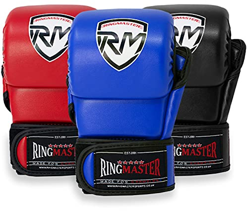 RingMaster Warrior Series MMA Gloves 8oz Sparring Bag Mitt Grappling Muay Punching Martial Arts