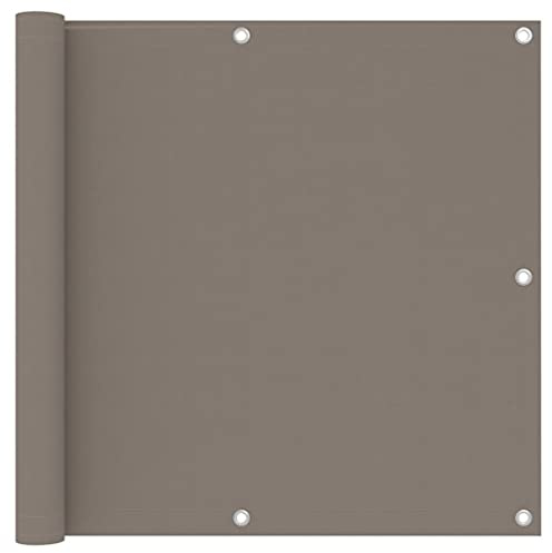 vidaXL Ecran de Balcon Brise-Vue Brise-Vent de Jardin Ecran de Protection Ecran d'Intimité Confidentialité Extérieur Taupe 90x400 cm Tissu Oxford