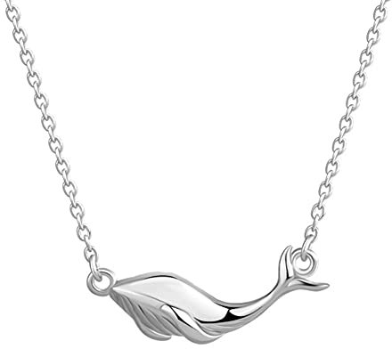Helen de Lete S925 Sterling Silber Kleiner Wal Beluga Fisch Halskette