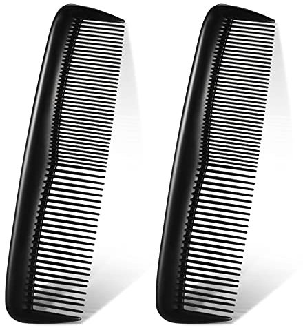 2 Stücke Tasche Kunststoff Haarkämme Schwarzes Haar Kämme Feiner und Standard Zahn Haar Schneidekamm Feiner Kamm Friseur Styling Kämme für Frauen Männer Friseur Salon Haarpflege Werkzeug