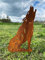 Gartenfigur Wolf heulend groß 75x48cm Gartenstecker Edelrost Gartendeko Wetterfest Rost Metall Rostfigur Hunde Figur Fuchs Tier von Steinfigurenwelt