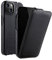 MELCKO Hülle passend für Apple iPhone 13 MINI (5,4 Zoll), Handyhülle mit beschichtetem Leder, Flip-Case, Schutzhülle klappbar, dünne Handy-Tasche, Slim Cover, Schwarz
