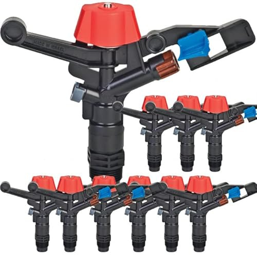 Suinga 10er-Pack Rasensprenger für Landwirtschaft, 1,9 cm (3/4 Zoll), Frostschutz, Rasensprenger, 13-18 m, rund, 360 Grad, Schwarz