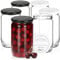com-four® 6x Einmachgläser mit Schraub-Deckel Homemade with love in schwarz und weiß - TO Ø 82 mm - bis zu ca. 720 ml