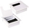 KOTARBAU® 2 x Pasacables de aluminio 80 x 80 mm, Pasacables para muebles, Blanco, Pasacables rectangular de aluminio para mesa, escritorio, Organizador de cables, Boquilla para cables con tapa, 2 uds