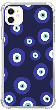 Jaexzpoe Blue Evil Eyes Case for iPhone 11, Slim Shockproof TPU Bumper Anti-Scratch Protective Cover Case for iPhone 11