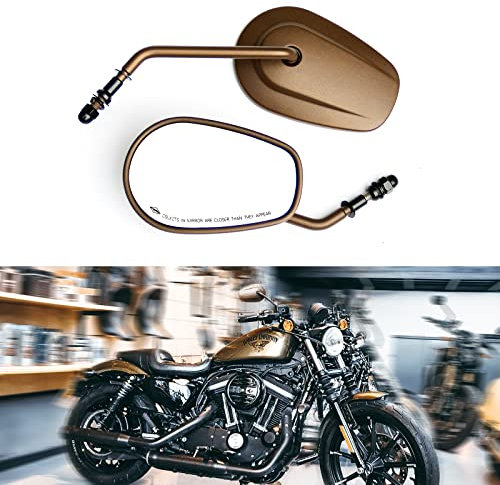 WTZMOTO Motorrad Seitenspiegel, M8 Bronze Motorrad Rückspiegel für Sportster 1200 XL883 Kompatibel mit Harley Davidson Road King, Dyna Softail Road Glide (Bronze)
