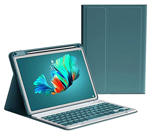 Keyboard Case for iPad A16 11th/10th Genration (2025/2022 11/10.9 Inch) Magnetic Detachable Candy Color Bluetooth Keyboard Folio Cover for iPad 10/11 (Dark Green)