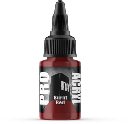 008-Pro Acryl Burnt Red Acrylic Model Paints for Plastic Models - Miniature Painting, no-clog cap, comes loaded with glass agitator