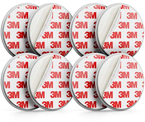 deleyCON 4X Montage Magnétique pour Détecteurs de Fumée Support Magnétique Détecteurs d'Incendie Support Magnétique Auto-Adhésif Surface Adhésive Diamètre 50 mm
