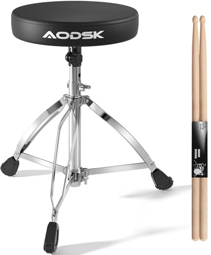 AODSK Drum Throne, Widened Thick Padded Adjustable Drum Stool, Height Adjustable 16.34-20.67 Inch, Universal Heavy-Duty Drum Seat DP-27