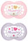 MAM Original Schnuller im 2er-Set, zahnfreundlicher Baby Schnuller aus nachhaltigen & bio-erneuerbaren Materialien, Sauger aus MAM SkinSoft Silikon, mit Schnullerbox, 6-16 Monate, rosa/lila
