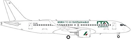 Herpa 572705 ITA Airways Airbus A220-300 Born to be Sustainable Flugzeugmodell — EI-HHI im Maßstab 1200 - Flugzeugmodell, Sammlerstück, Dekominiatur, Statuette ohne Metallstütze