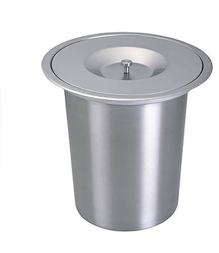 LYXXW Corbeille Intégrée 8l Corbeille À Papier avec Couvercle, Acier Inoxydable 304 Comptoir D'Armoire de Cuisine Poubelle Organique Creuse Poubelle pour Plan De Travail