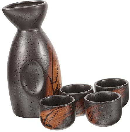 Angoily 1 Juego Kits De Sake De Cerámica Taza De Té Japonés Bote De Sake Japonés Tazas Ochokos Jarra De Sake Japonés Taza De Sake Japonés Estilo Japones Jarra De Vino De Arroz Porcelana