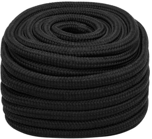 vidaXL Cuerda de Barco Polipropileno Negro Intenso 20 mm 25 m