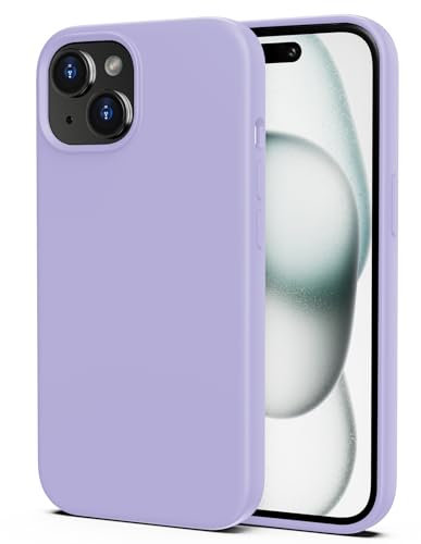 TIIXXA Silicone Case for iPhone 15 Case,Soft Ultra Slim Protective Shockproof Liquid Silicone Phone Case, Anti-Scratch Microfiber Lining, 6.1 Lilac