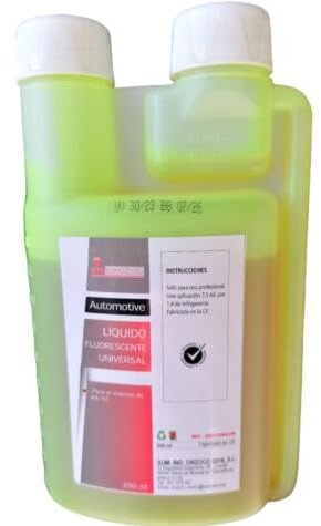 SIO UV Lecksuchmittel Klimaanlage 250ml – Fluoreszierender Kontrastmittel für Auto Klimasysteme – Lecksuche AC R134a R1234yf – Schnelle Diagnose Kältemittel Leck Finder