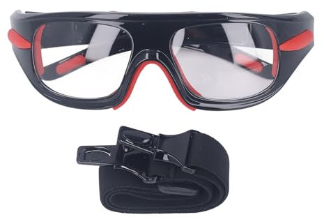 Keenso Basketball-Sportbrille, Schwarzer PC, Leichter Kurzsichtiger Rahmen mit Lanyard-Brillenetui, Anti-Kollisions-Fußballbrille