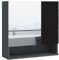kleankin Armadietto Bagno con Specchio e 2 Ante, Specchiera Bagno da Parete con Mensole Regolabili in Legno, 55x17x55cm, Nero
