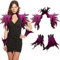 3er Set Gothic Feder Achselzucken Schal Poncho mit Feder Manschette Halloween Party Kostüm Epauletten Shrug Kragen,Damen Feder Umhang Cape Federboa Feder Schal für Halloween Cosplay Fasching Kostüm
