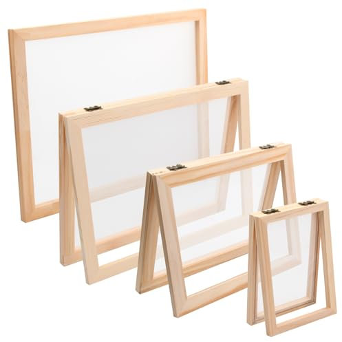 Ehuihuan 4 Dimensioni Cornice per Fabbricazione Carta, B4,A4,A5,A6 Stampo in Legno per Fabbricazione Di Carta, Schermo per Produzione di Carta, Cornice per Fare La Carta Per Lavori di Carta Fai-Da-Te