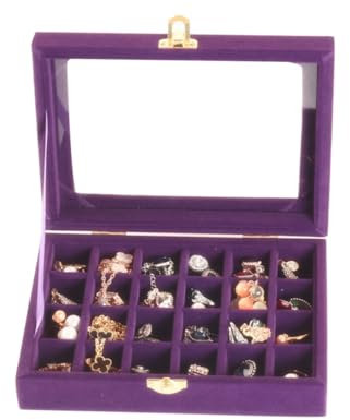 PACKOVE Kasten aufbewahrung für schmuck schmuck-aufbewahrung schmuckbox jewelry box jewellery box schmuck ständer schmuckschatullen Verstreute Perlen Schmuckkästchen Hölzern Violett