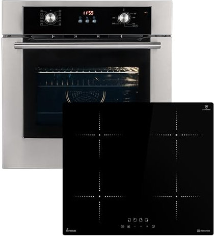 Conjunto: 60cm Horno electrico empotrable BO8810SS + 59cm Placa induccion IH85900RL | Parrilla | Aire caliente | Extracciones telescópicas | Temporizador automático | SET8810IH859RL