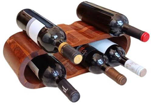 TASPRIM Botellero Vino Madera | para 8 Botellas de Vino | Estantería de Vino, Apilable. Un Toque Moderno e Elegante Perfecto Regalo Hombre | Regalos Originales para Amantes Vino.