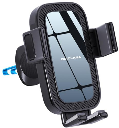 Diaclara Support Téléphone Voiture [2024 Crochet Métallique Double Amélioré] 360° Rotation Porte Telephone Voiture Universel pour Tous Les Smartphones